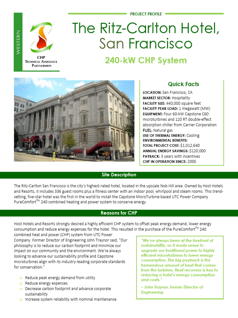 Ritz-Carlton's 2003 Community Footprints | PDF | Cogeneration | Gas Turbine