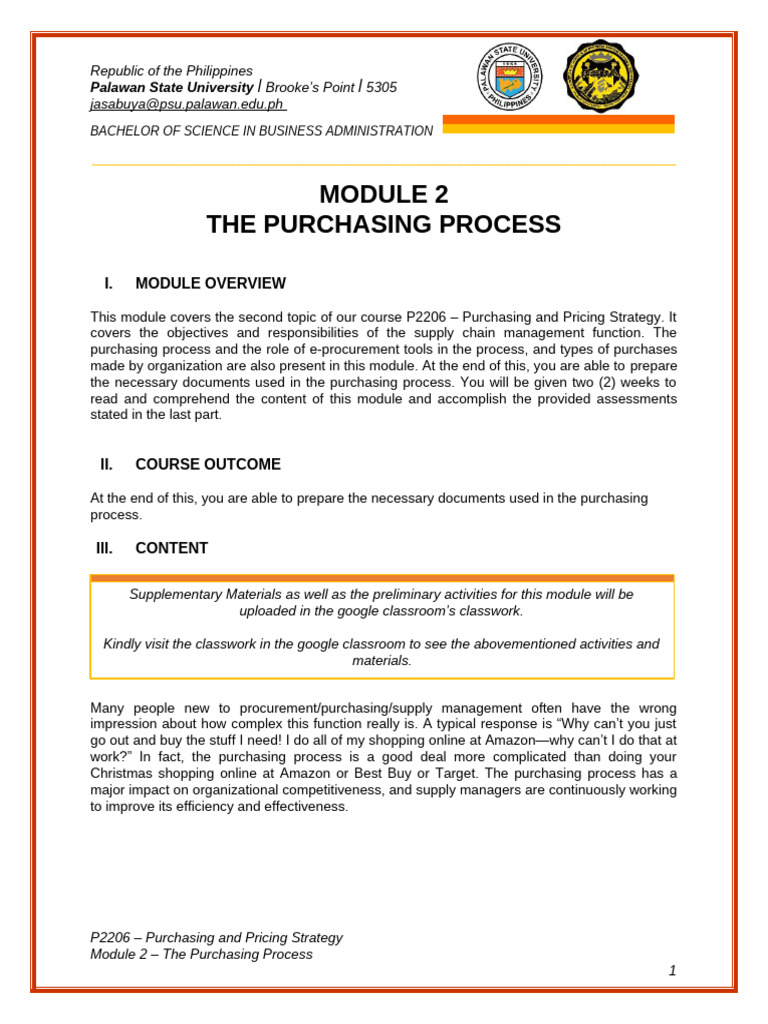 Purchasing Process in Supply Management | PDF | Procurement | Supply Chain