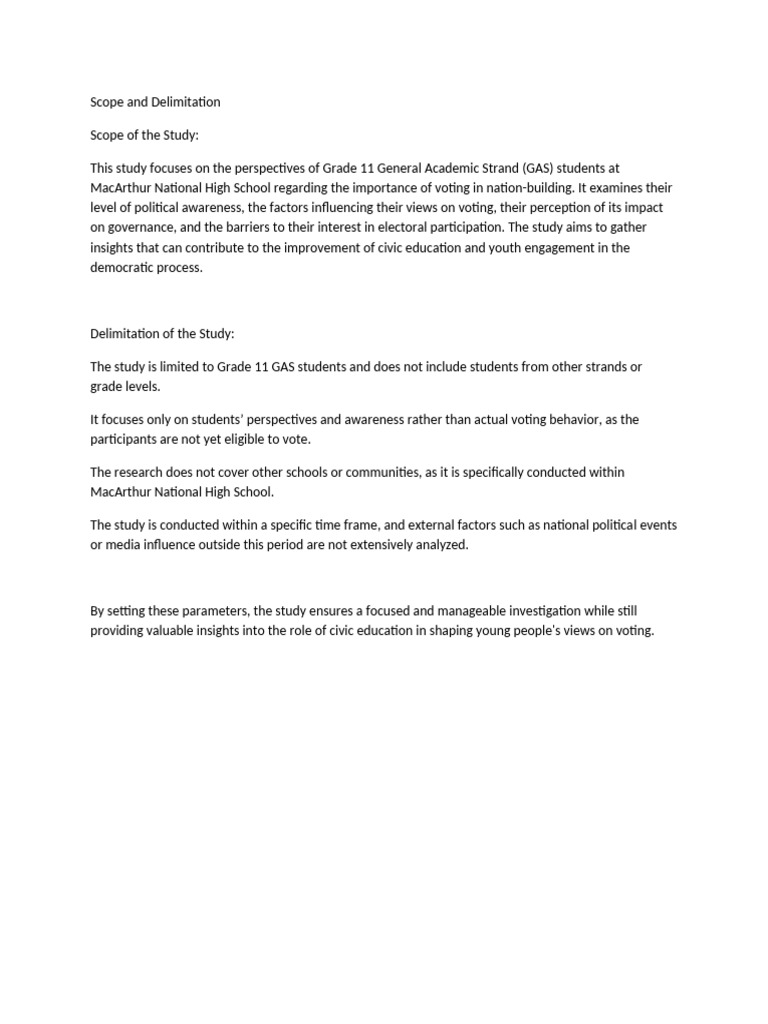 Scope and delimitation pdf