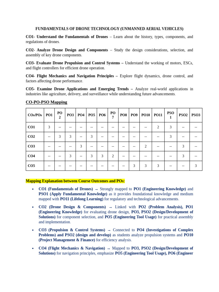 Drone Co-Po Statement | PDF | Unmanned Aerial Vehicle | Engineering