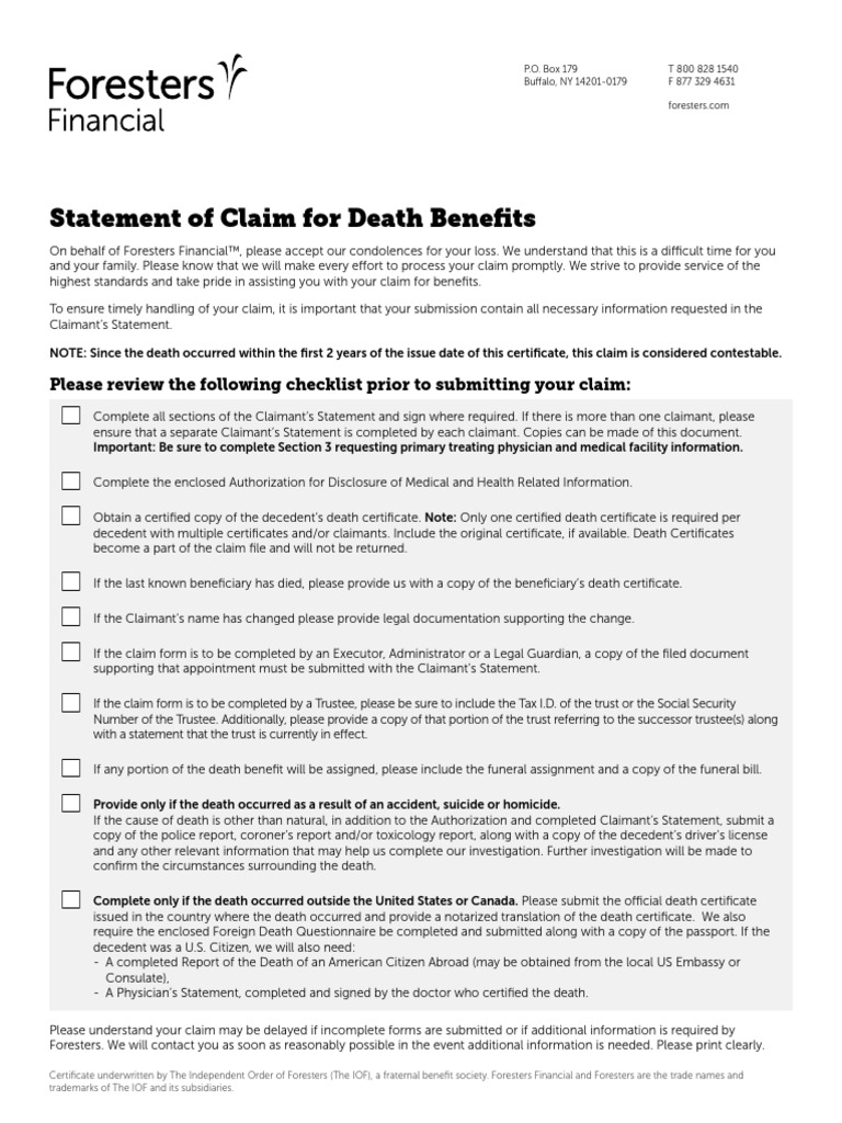 US Contestable Claimant's Statement Combined 112022 | PDF | Fraud ...