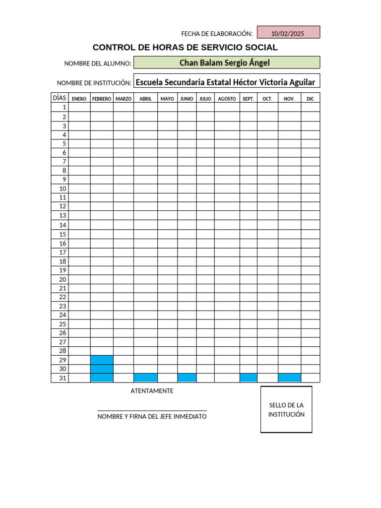 Formato de Control de Horas - 043319 | PDF