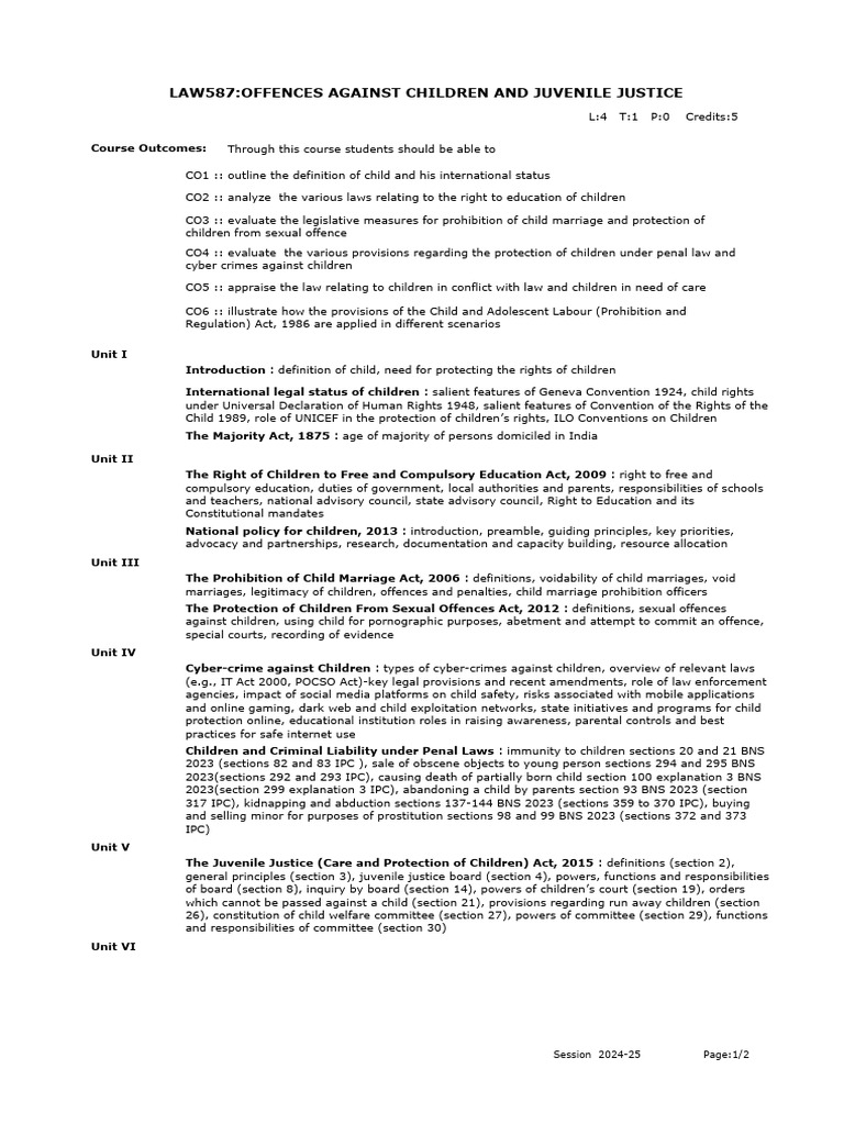 Child Rights and Juvenile Justice Laws | PDF | Children's Rights ...