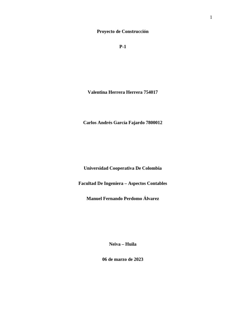 Proyecto de Vivienda Unifamiliar VIS | PDF | Business | Fundación ...