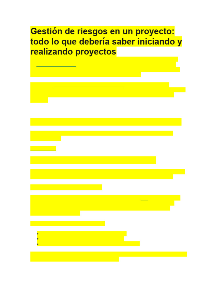 Control de riesgos en proyectos | PDF | Riesgo | Gestión de proyectos