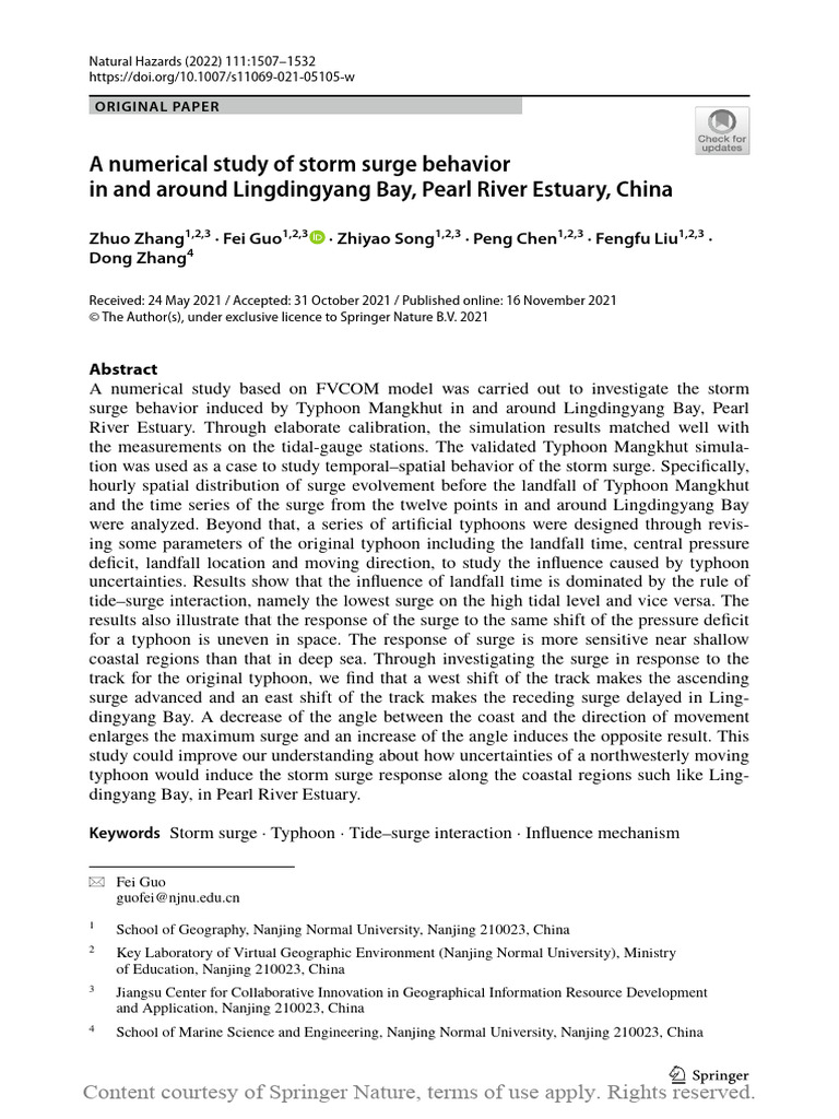Storm Surge Analysis in Lingdingyang Bay | PDF | Storm Surge | Tropical ...