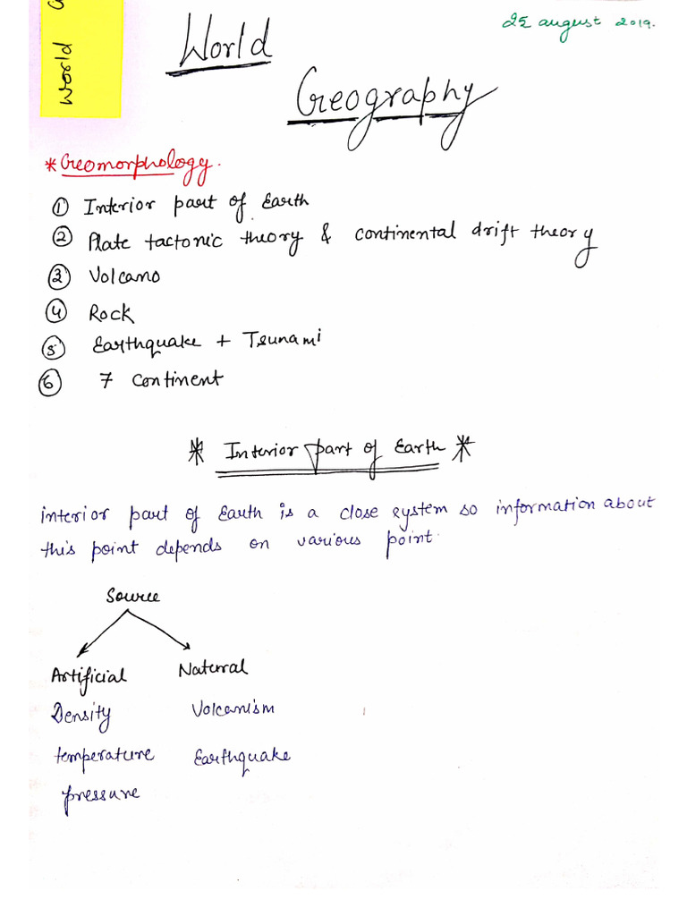 WorldGeography Handwritten Notes English | PDF
