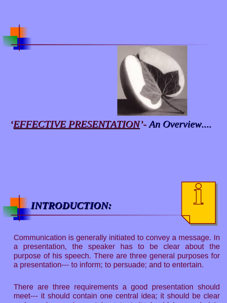 Effective Presentation Techniques Guide | PDF | Nonverbal Communication ...