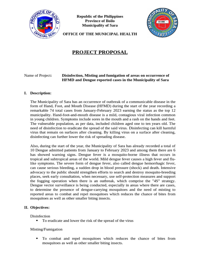 HFMD and Dengue Control Proposal in Sara | PDF | Viral Diseases ...
