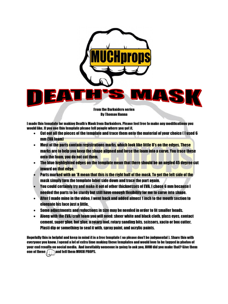 Darksiders Death's Mask Template Guide | PDF