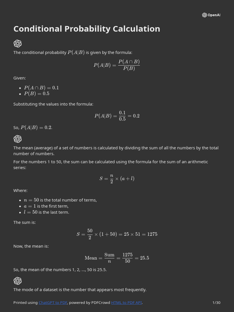 Conditional probability calculation pdf type i and type ii errors