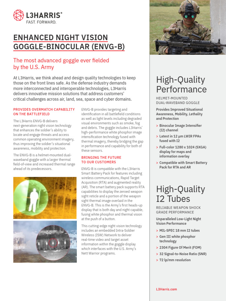 L3Harris ENVG-B Night Vision Goggles | PDF | Augmented Reality