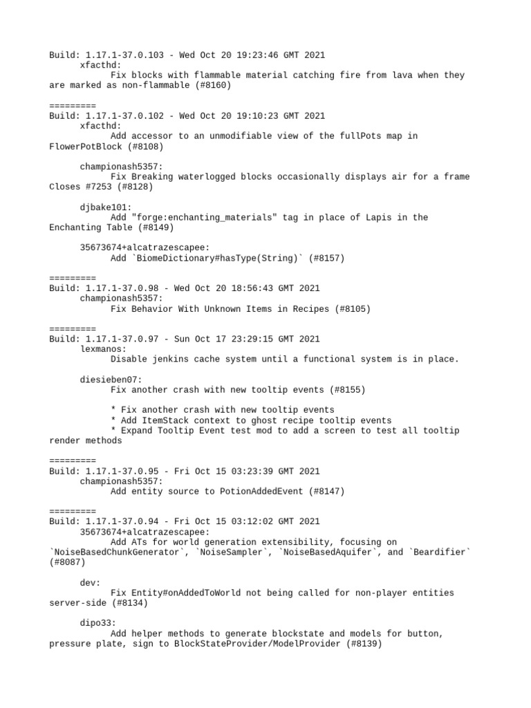 changelog | PDF | Computer Programming | Computing