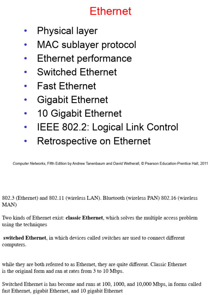 Ethernet and Wireless LAN Overview | PDF | Ethernet | Computer Network