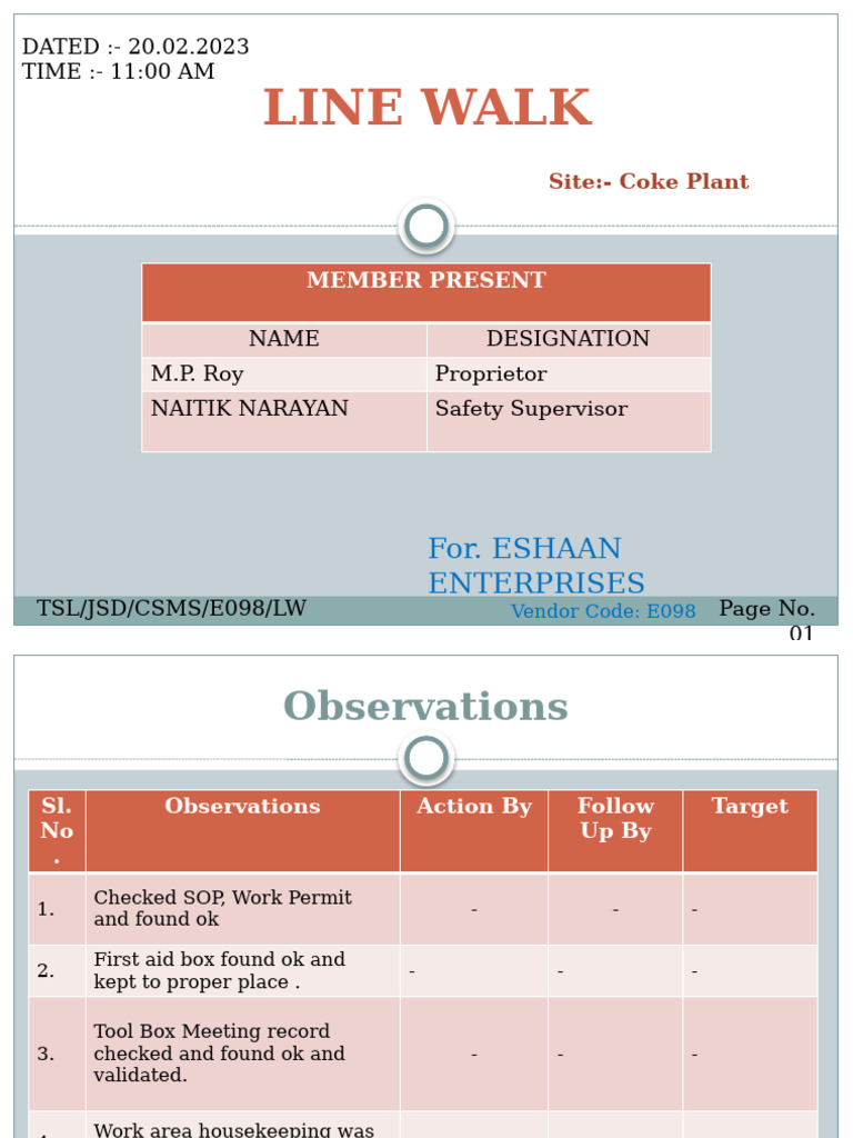 Line Walk Safety Inspection Report | PDF