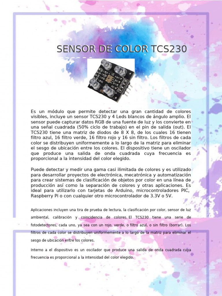 Sensor de Color TCS230 | PDF | Color | Diodo emisor de luz