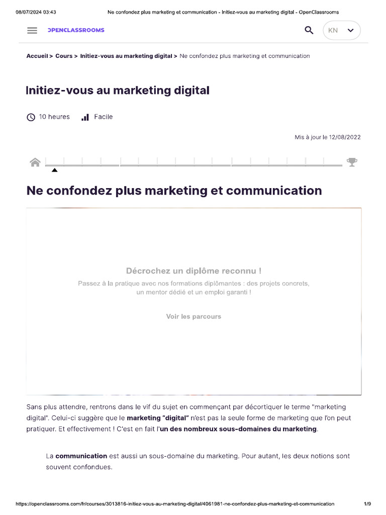 Ne Confondez Plus Marketing Et Communic.. | PDF
