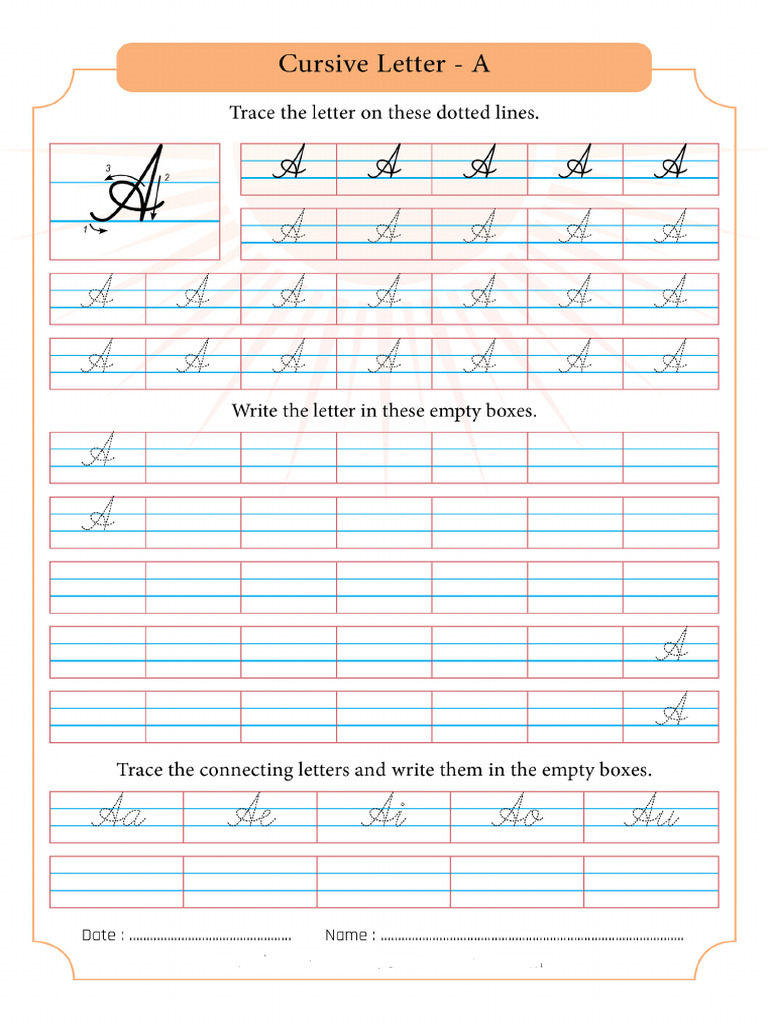 Cursive Capital Letters Worksheet Pdf
