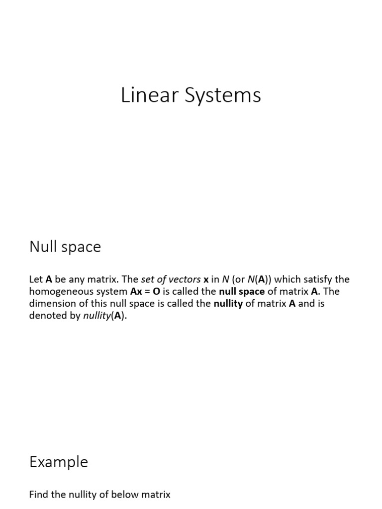 Linear Systems | PDF