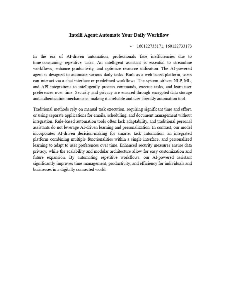 Ai Agent Abstract | PDF
