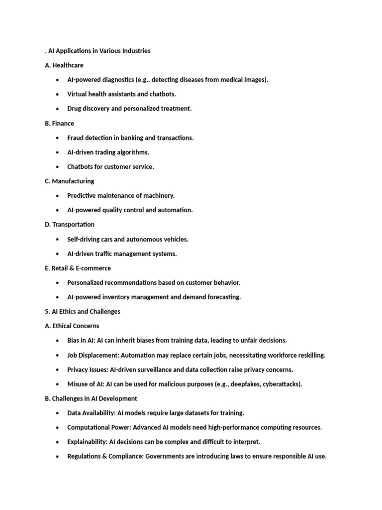 AI Applications in Various Industries | PDF | Artificial Intelligence ...