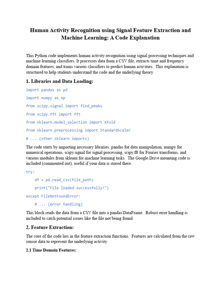 Human Activity Recognition with Python | PDF | Amplitude | Cross ...