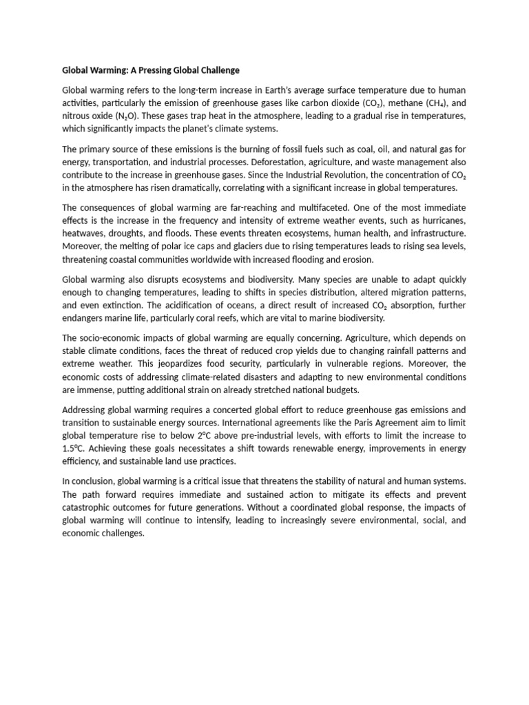 Understanding Global Warming's Impact | PDF | Climate Change ...