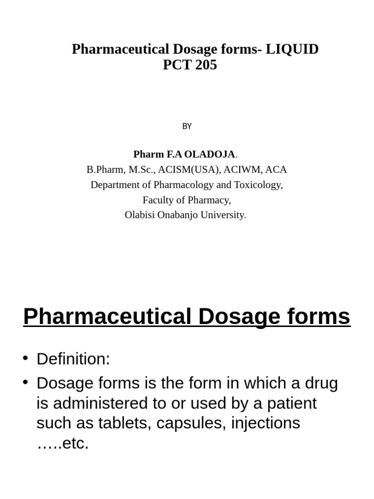 Liquid Pharmaceutical Dosage Forms Guide | PDF | Emulsion | Suspension ...