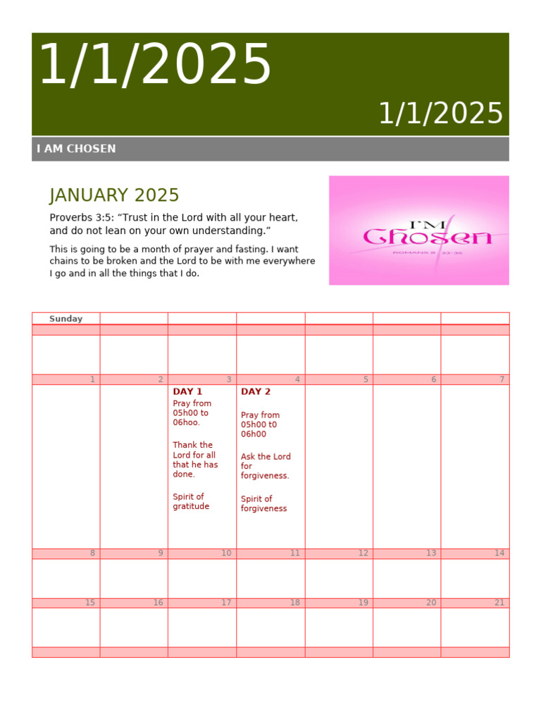 January Prayer & Fasting Guide | PDF