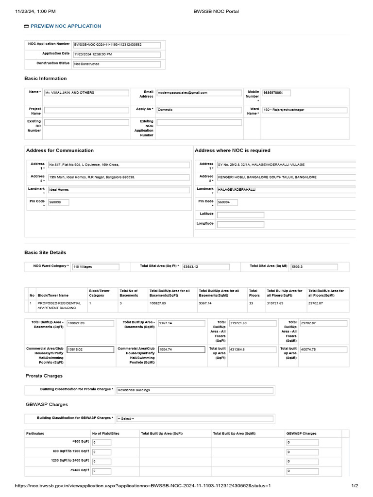 BWSSB .Ack | PDF