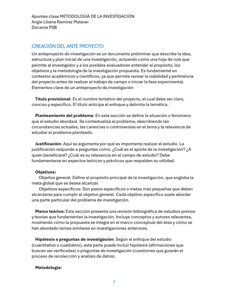 Guía para Crear un Anteproyecto de Investigación | PDF | Método ...