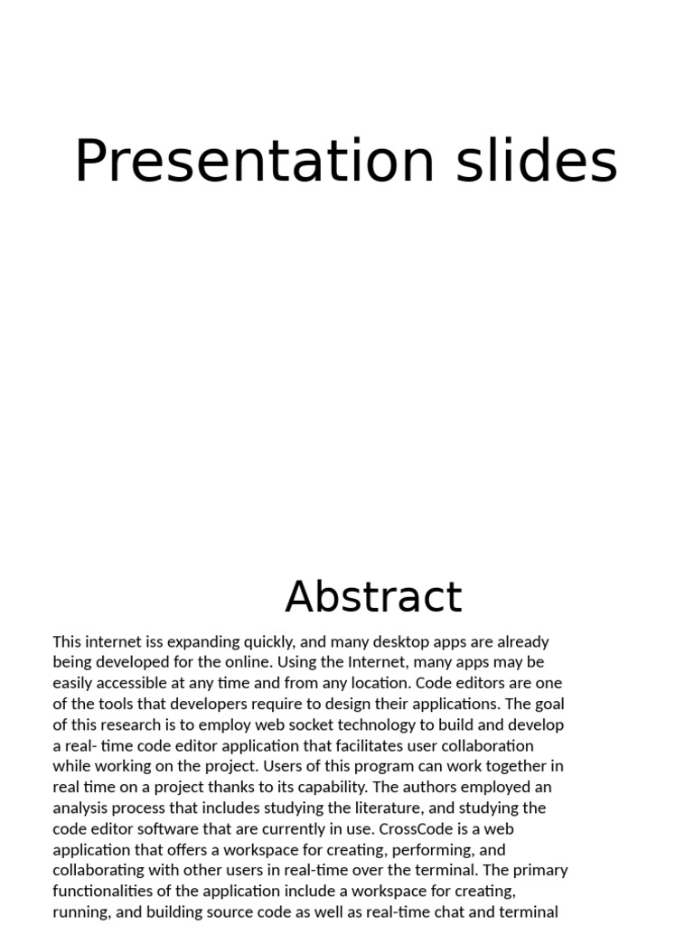 CrossCode: Real-Time Code Collaboration | PDF | Computer Programming ...