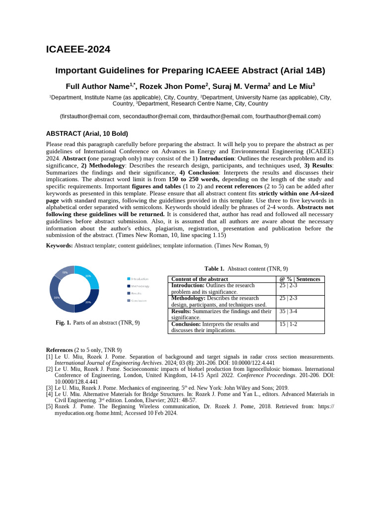 ICAEEE 2024 - Abstract Template | PDF | Abstract (Summary)