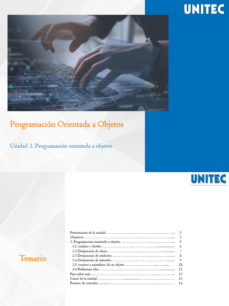 Programacion Orientada A Objetos Unidad 3 | PDF | Objeto (informática ...