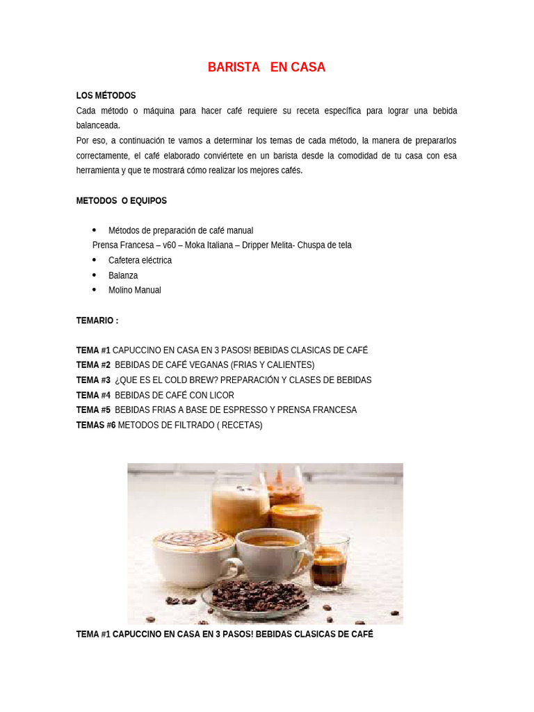 Barista en Casa | PDF | café | Té