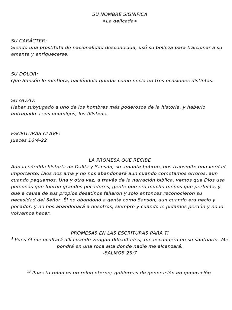 Lecciones de Dalila y Rut en la Fe | PDF | Libro de rut | Sansón