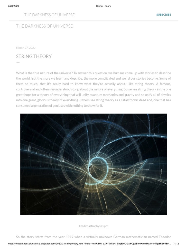 String Theory | PDF | Elementary Particle | String Theory