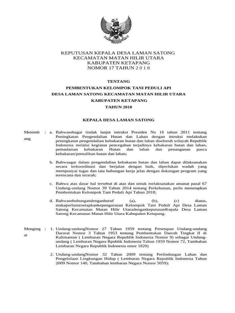 Pembentukan Kelompok Tani Peduli Api | PDF