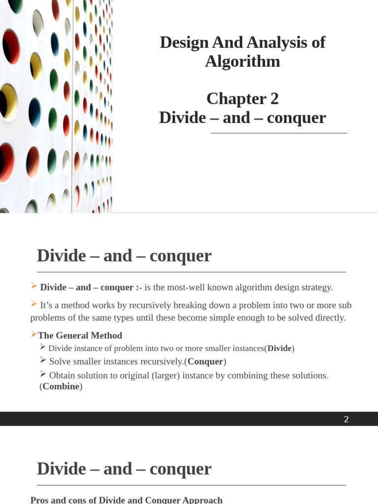 Chapter 2 Divide and Conquer | PDF | Computer Programming | Algorithms ...