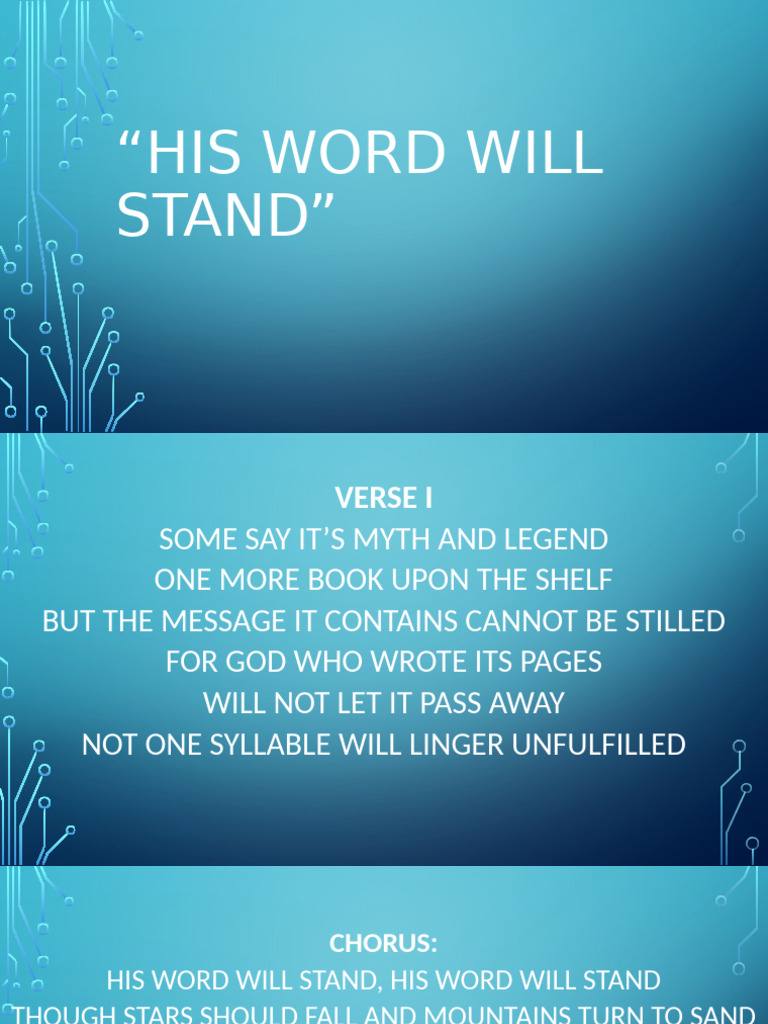 His Word Will Stand | PDF