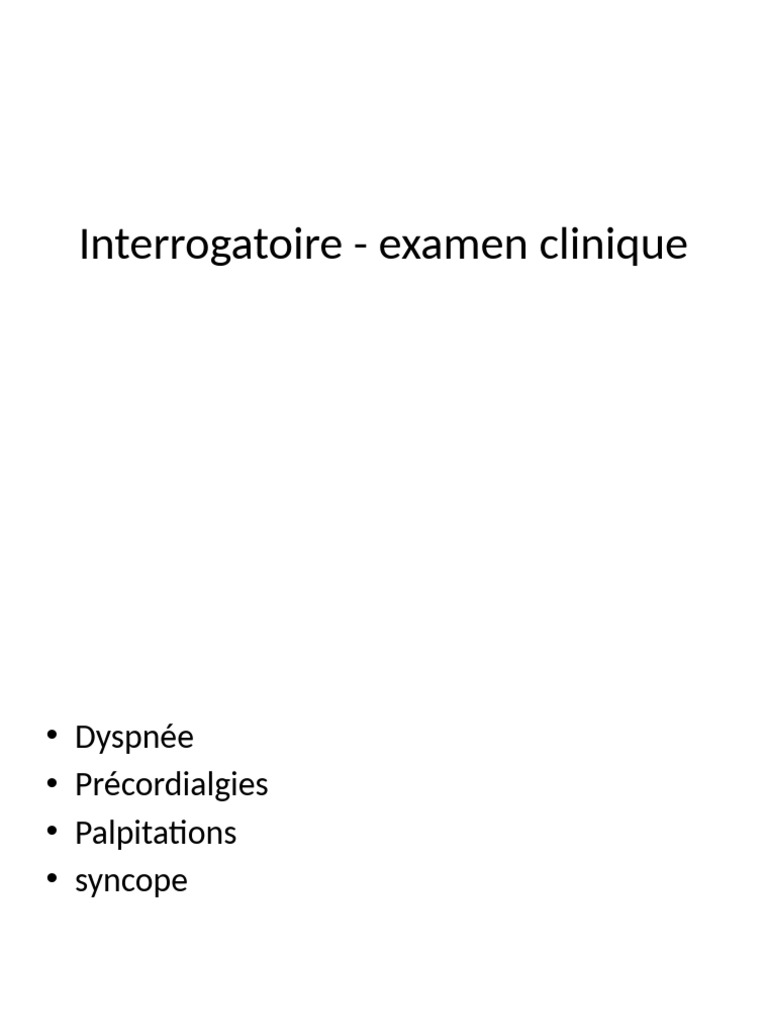 Examen clinique des troubles cardiaques | PDF | Système cardio ...