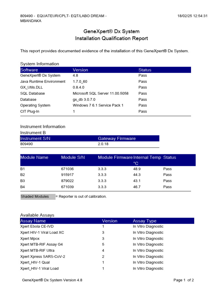 GeneXpert® Dx System Installation Report | PDF | Computer Architecture ...