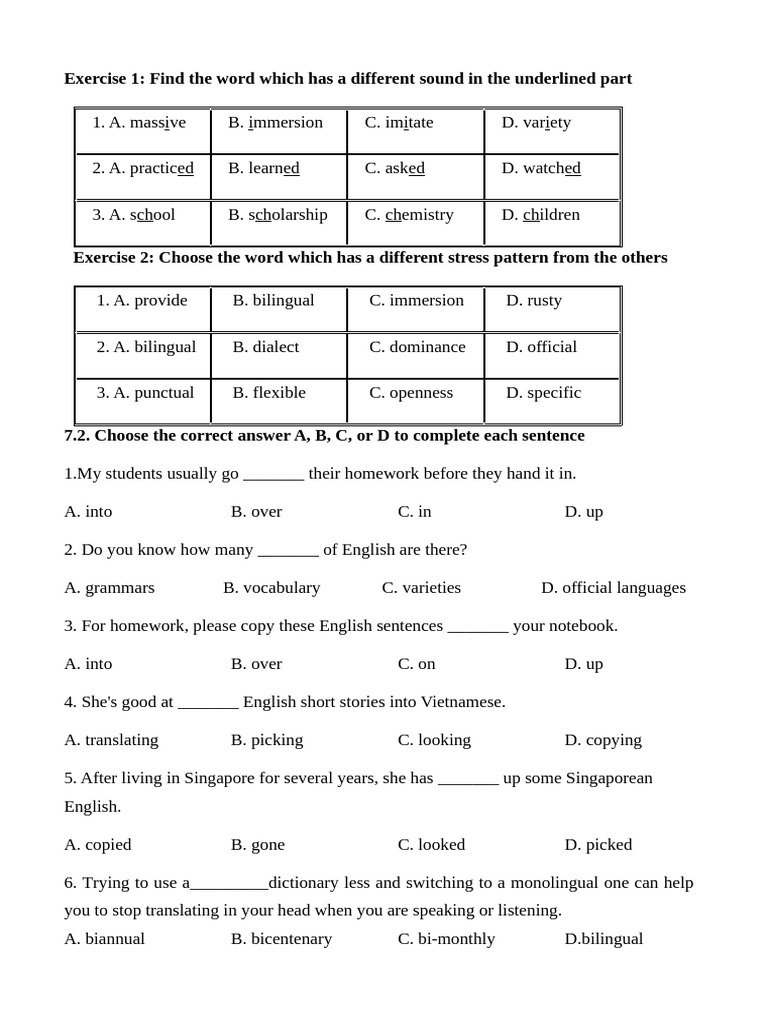 English Language Exercises and Quizzes | PDF | English Language ...