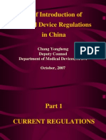 Brief Introduction of Medical Device Regulations in China