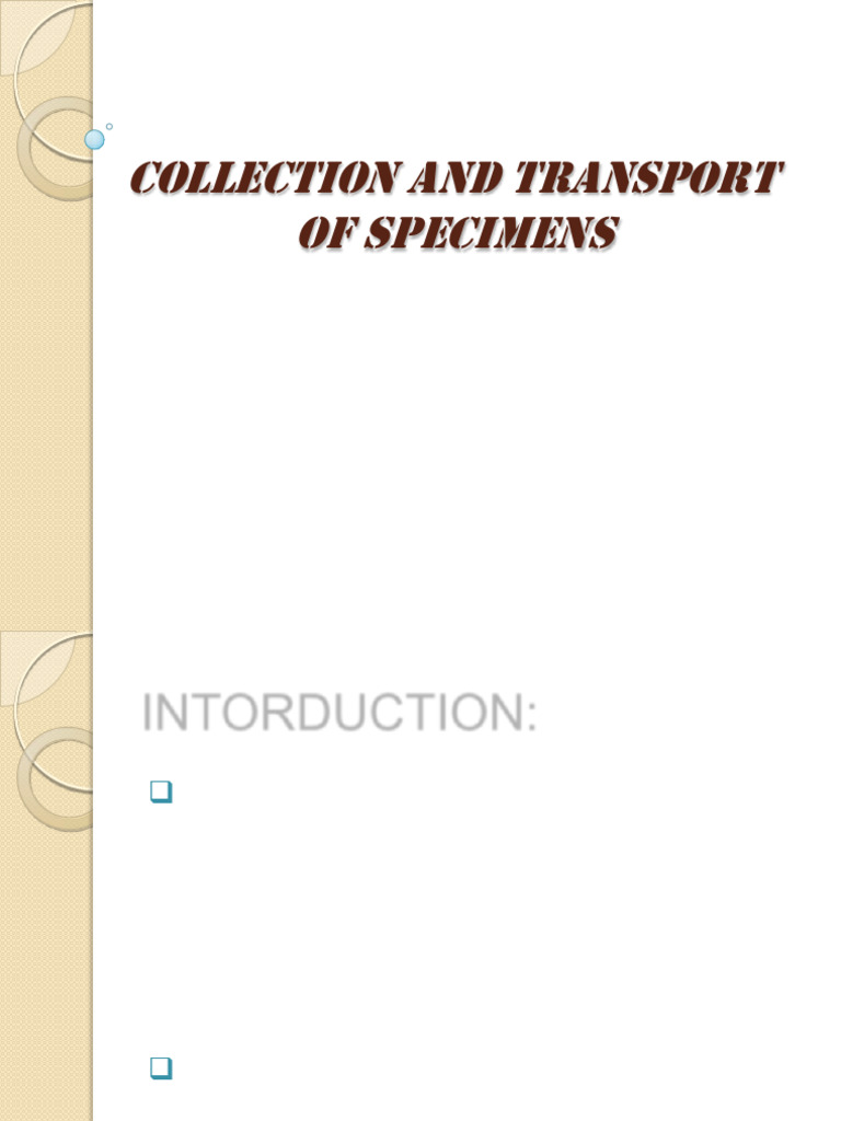 Specimen Collection & Transport Guidelines | PDF | Cerebrospinal Fluid ...