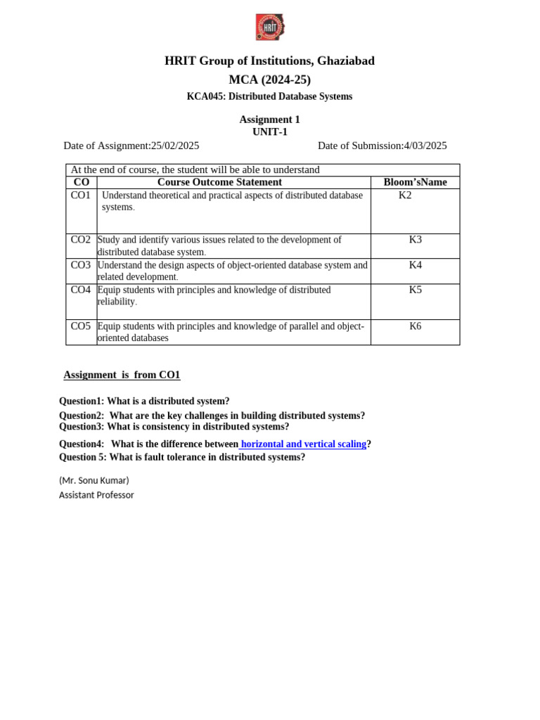 DDS Assignments 1 | PDF