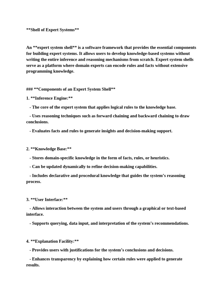 Overview of Expert System Shells | PDF | Artificial Intelligence ...