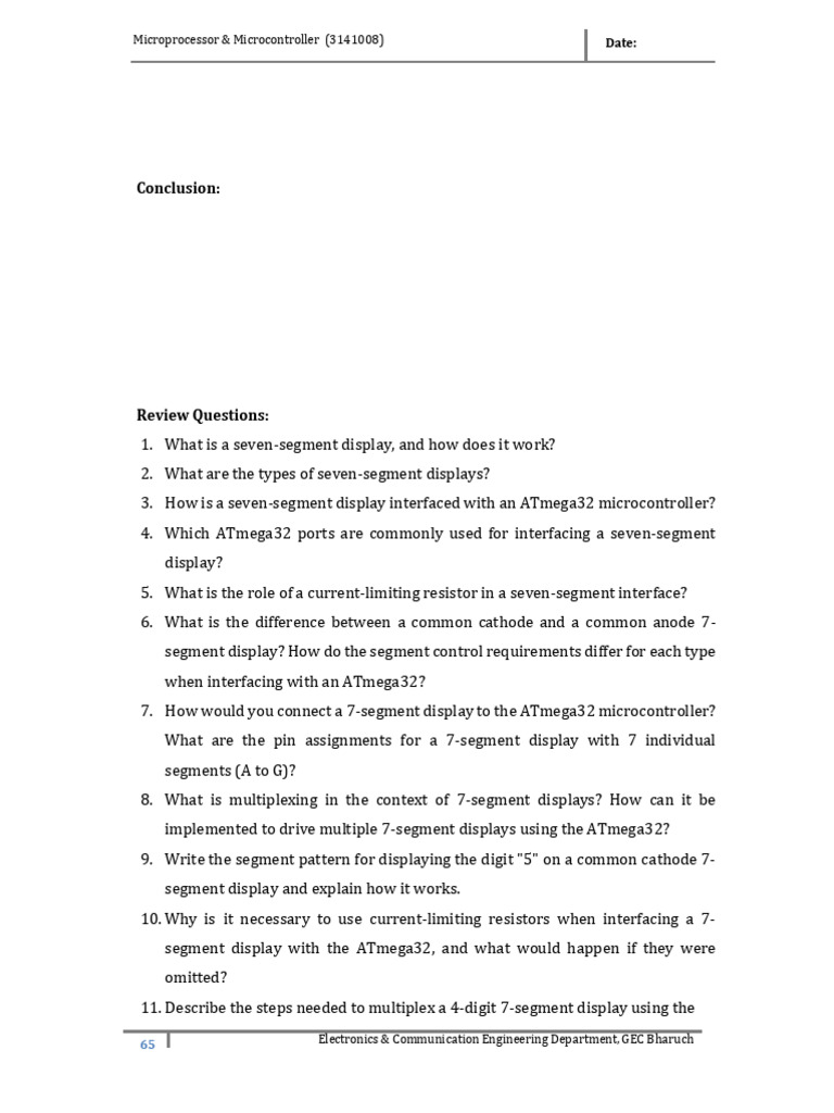 Interfacing 7-Segment Displays with ATmega32 | PDF