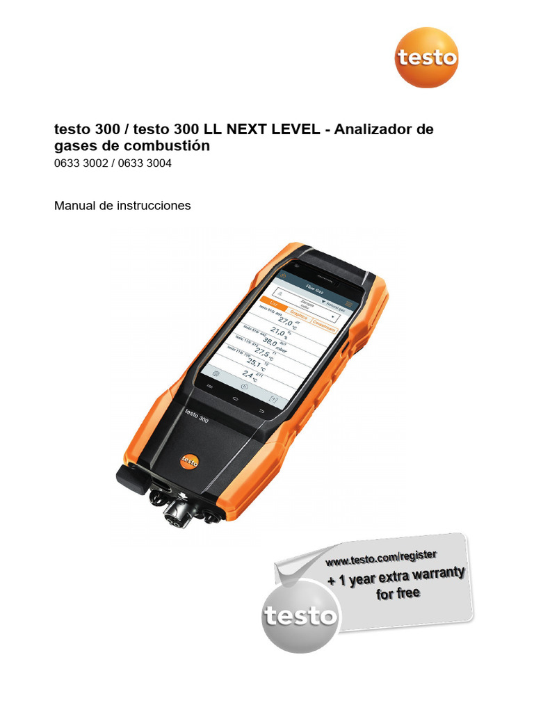 Manual Testo 300 y 300 LL Next Level | PDF | Dióxido de carbono ...