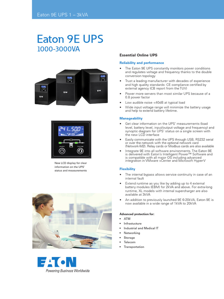 Eaton 9e 1 3kVA and 6 20kVA Brochure en Us East Asia | PDF | Usb ...